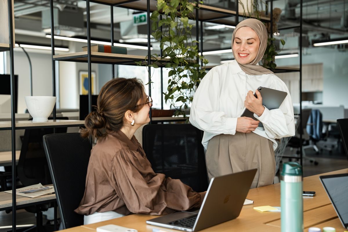 A team working together at a table